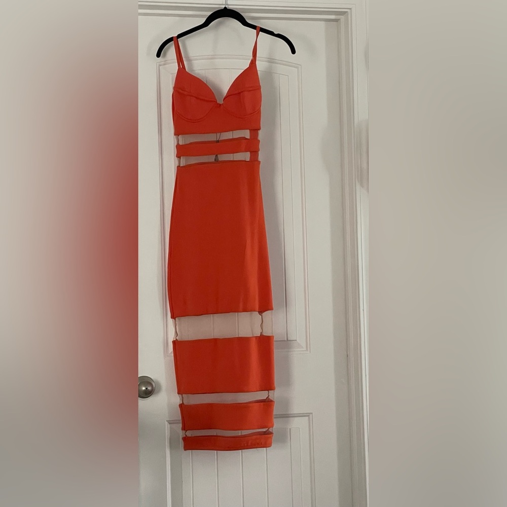 Sexy Orange Midi Dress x Jluxlabel